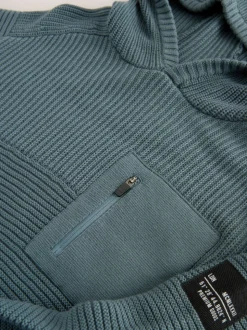 Bleu - Sweat-shirt à capuche en maille utilitaire (3-16ans)
