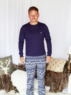 Bleu - The Little Tailor - Pyjama de Noël à motif Fair Isle de renne pour homme