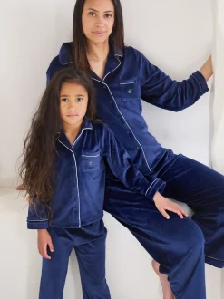 Bleu - The Little Tailor Kids Pyjama de Noël en velours doux de luxe