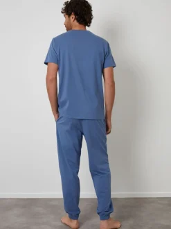 Bleu - Threadbare Ensemble de Pyjamas en Coton Pêche