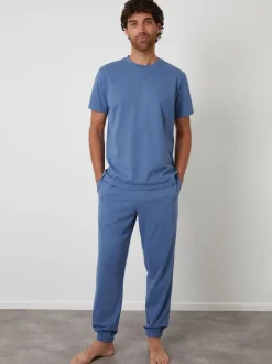 Bleu - Threadbare Ensemble de Pyjamas en Coton Pêche
