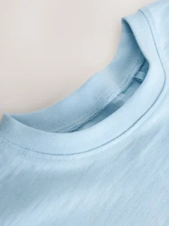 Bleu - T-shirt péplum à manches courtes (3mois-7ans)