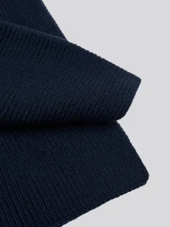 Bleu - U.S. Polo Assn. Mens Winter Rib Knit Noir Écharpe