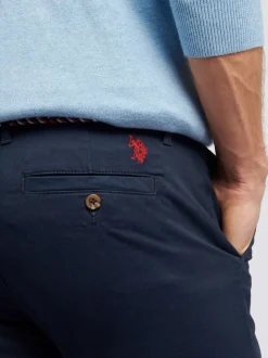 Bleu - US Polo Assn. Pantalon chino classique pour homme