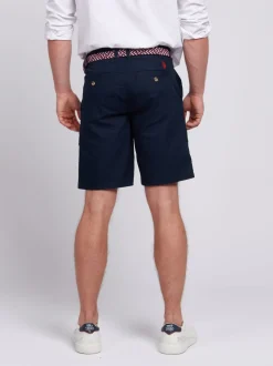 Bleu - US Polo Assn Short chino en lin Blend homme