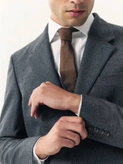 Bleu - Veste de costume habillée en laine mérinos Blend