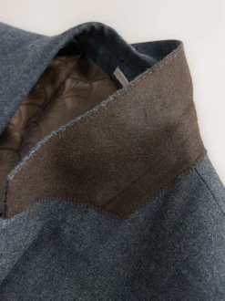 Bleu - Veste de costume habillée en laine mérinos Blend