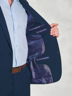 Bleu - Veste de costume habillé lavable en laine mélangée Brook Taverner