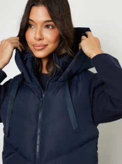 Bleu - Veste matelassée sans manches Threadbare coupe longue