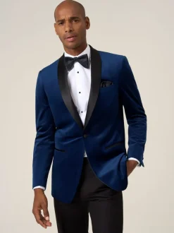 Bleu - Veste Skopes Paso habillée en velours