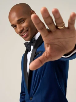 Bleu - Veste Skopes Paso habillée en velours