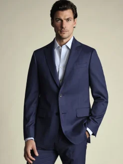 Bleu - Veste slim Charles Tyrwhitt Sharkskin