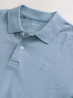 Bleu acier - Ajustement régulier - Polo Manches courtes Pique