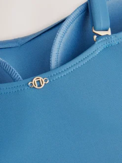 Bleu acier - Maillot de bain bandeau gainant