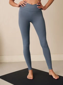 Bleu ardoise - Leggings enveloppants de yoga actif