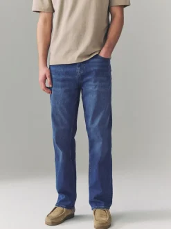 Bleu authentique - Straight Fit Classic Jeans extensibles