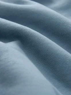 Bleu avio - Sweat-shirt épais délavé à col zippé