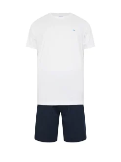 Bleu Blanc et bleu marine - Ensemble BadRhino Big & Tall Lounge 100% coton et t-shirt