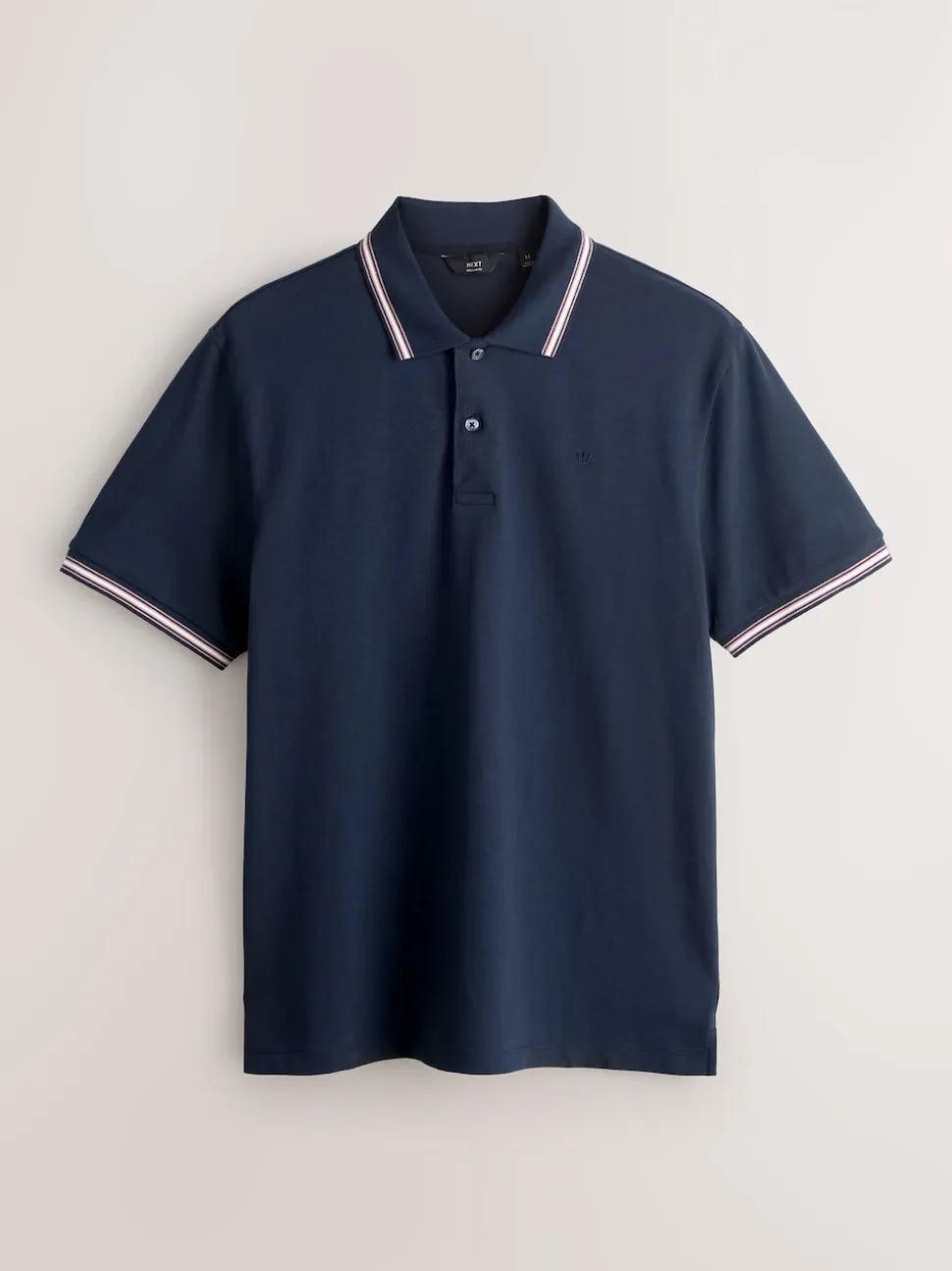 Bleu canard/marine/gris - Lot de 3 polos à liserés en piqué à manches courtes