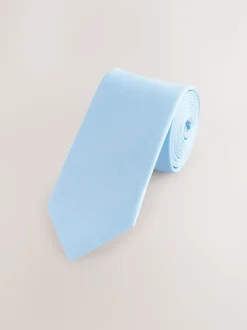 Bleu clair - Ajusté - Cravate texturée
