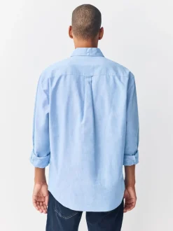 Bleu clair - Ajustement régulier - Chemise Oxford à manches longues