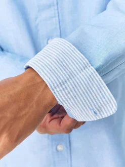 Bleu clair - Ajustement régulier - Chemise Oxford à manches longues