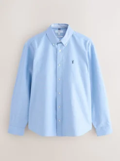 Bleu clair - Ajustement régulier - Chemise Oxford à manches longues