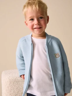 Bleu clair - Cardigan zippé (3mths-7yrs)