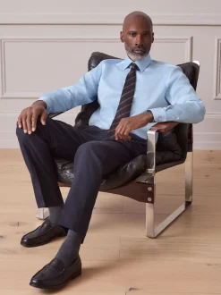 Bleu clair - Chemise Signature en coton satiné