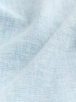 Bleu clair - Col Classique - Chemises longues Blend de lin de coton