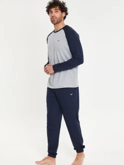 Bleu clair - Ensemble pyjama Threadbare Blend manches longues