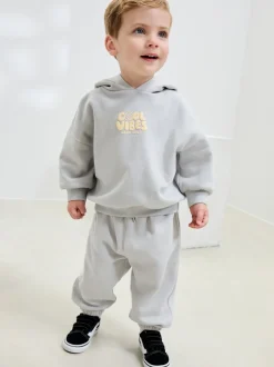 Bleu clair - Ensemble sweat à capuche et jogging imprimé Cool Vibes (3mois7ans)