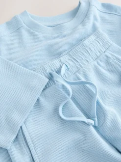 Bleu clair - Ensemble t-shirt et short texturé Manchester Courts (3-16ans)