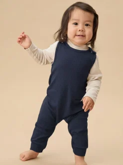 Bleu clair - Salopette MORI barboteuse côtelée