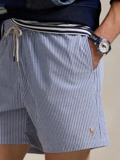 Bleu clair - Short de bain Polo Ralph Lauren Traveler Classic en seersucker à logo