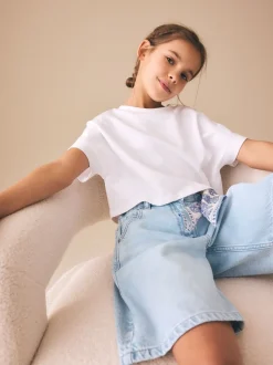 Bleu clair - Shorts en Denim Décontractés (3-16ans)