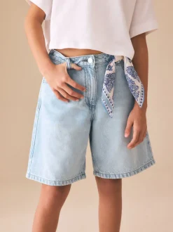 Bleu clair - Shorts en Denim Décontractés (3-16ans)