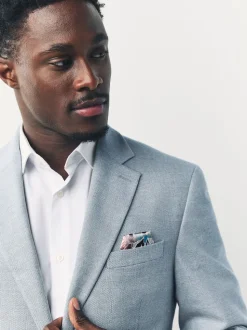 Bleu clair - Slim Fit (Slim Fit) - Blazer intelligent texturé