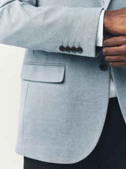 Bleu clair - Slim Fit (Slim Fit) - Blazer intelligent texturé