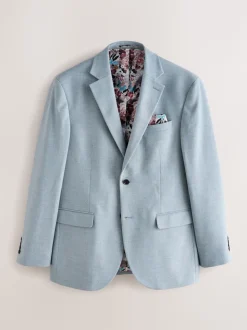 Bleu clair - Slim Fit (Slim Fit) - Blazer intelligent texturé