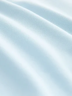 Bleu clair ottoman - Polo coupe classique à manches courtes et liserés