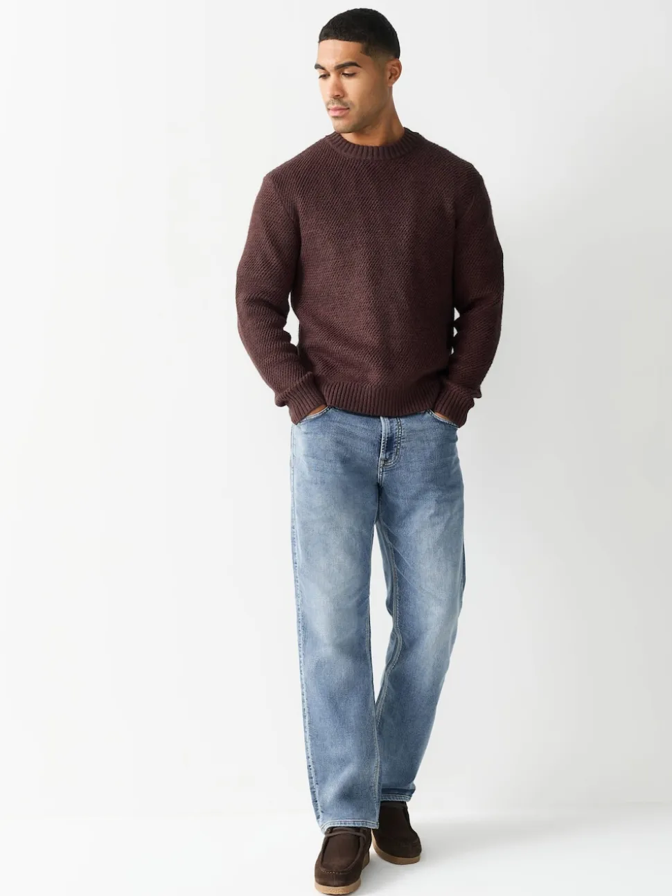 Bleu clair vintage - Ajustement droit - Jeans stretch de confort