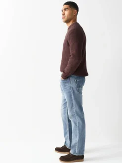 Bleu clair vintage - Ajustement droit - Jeans stretch de confort