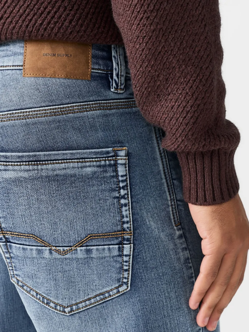 Bleu clair vintage - Ajustement droit - Jeans stretch de confort