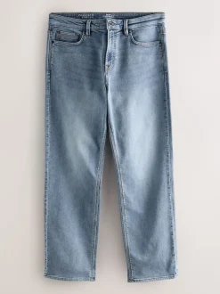 Bleu clair vintage - Ajustement droit - Jeans stretch de confort