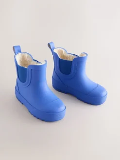 Bleu cobalt - Bottines en caoutchouc avec doublure chaude