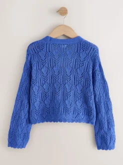 Bleu cobalt - Cardigan en maille (3-16ans)