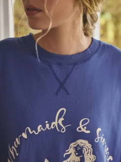 Bleu cobalt - Chemise de nuit graphique