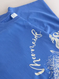 Bleu cobalt - Chemise de nuit graphique