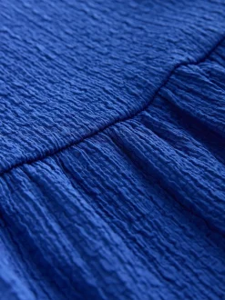 Bleu cobalt - Robe Effet froissé à manches d’ange (3-16ans)